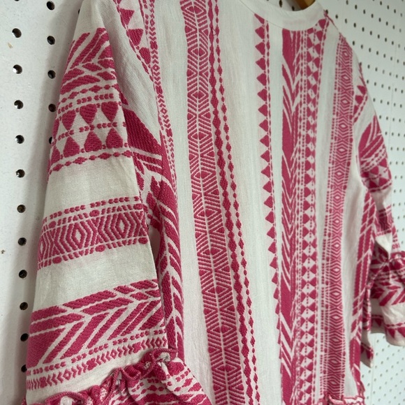 THML New With Tags Pink and White Embroidered Mini Dress in Size XS - Picture 5 of 6